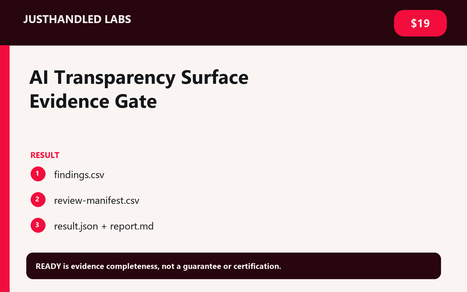 🏷️ AI Transparency Surface Evidence Gate screenshot 3