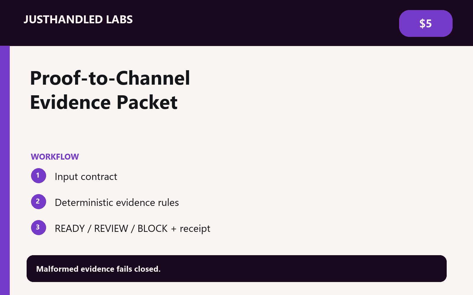 🧾 Proof-to-Channel Evidence Packet screenshot 2