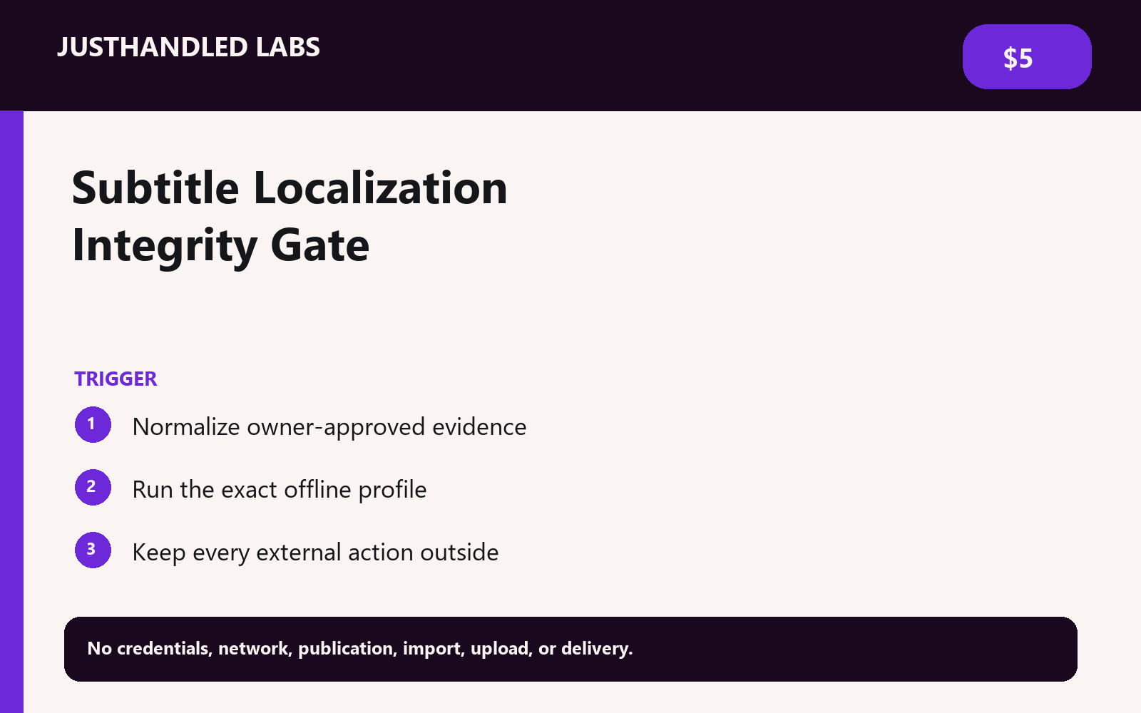 🎬 Subtitle Localization Integrity Gate preview
