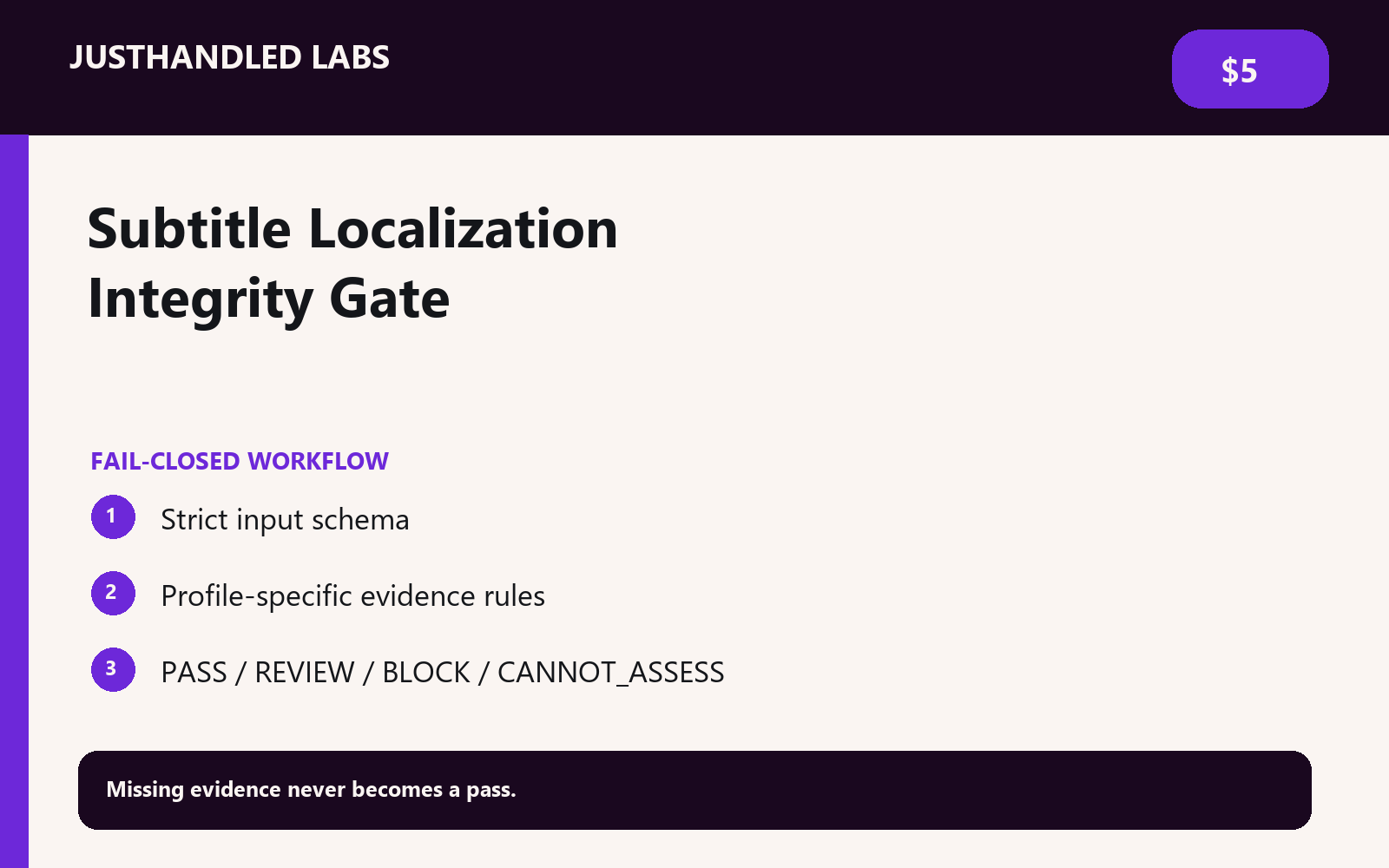 🎬 Subtitle Localization Integrity Gate screenshot 2