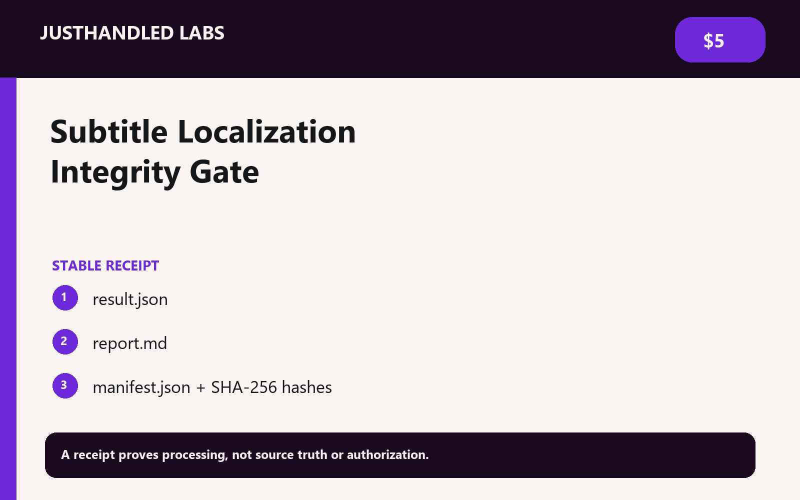 🎬 Subtitle Localization Integrity Gate screenshot 3