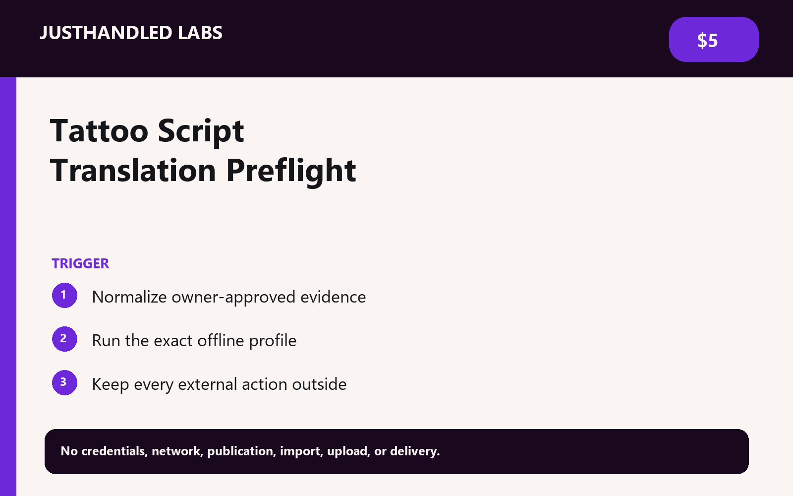 ✒️ Tattoo Script Translation Preflight preview