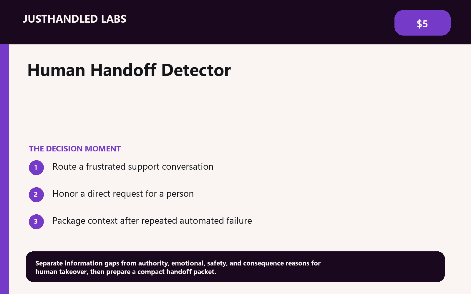 🤝 Human Handoff Detector preview