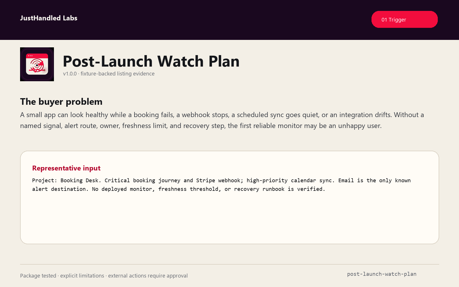 📡 Post-Launch Watch Plan preview