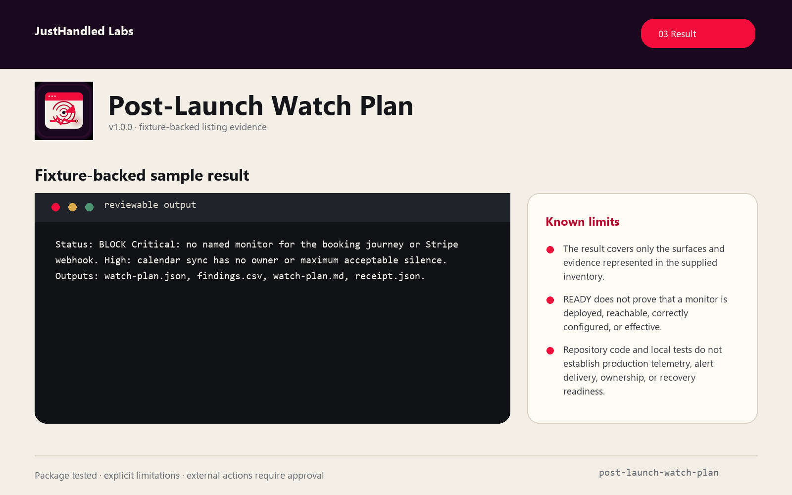 📡 Post-Launch Watch Plan screenshot 3