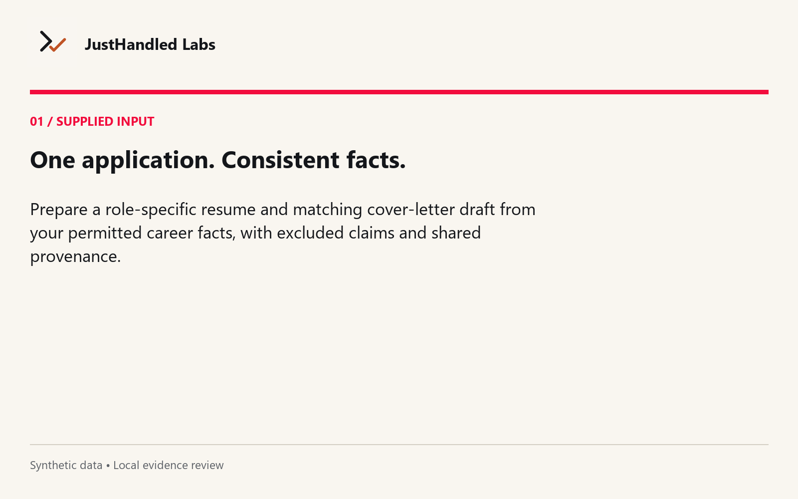 🧭 Evidence-Bound Resume Builder screenshot 1