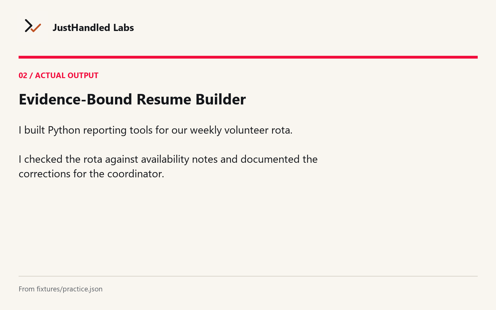 🧭 Evidence-Bound Resume Builder screenshot 2