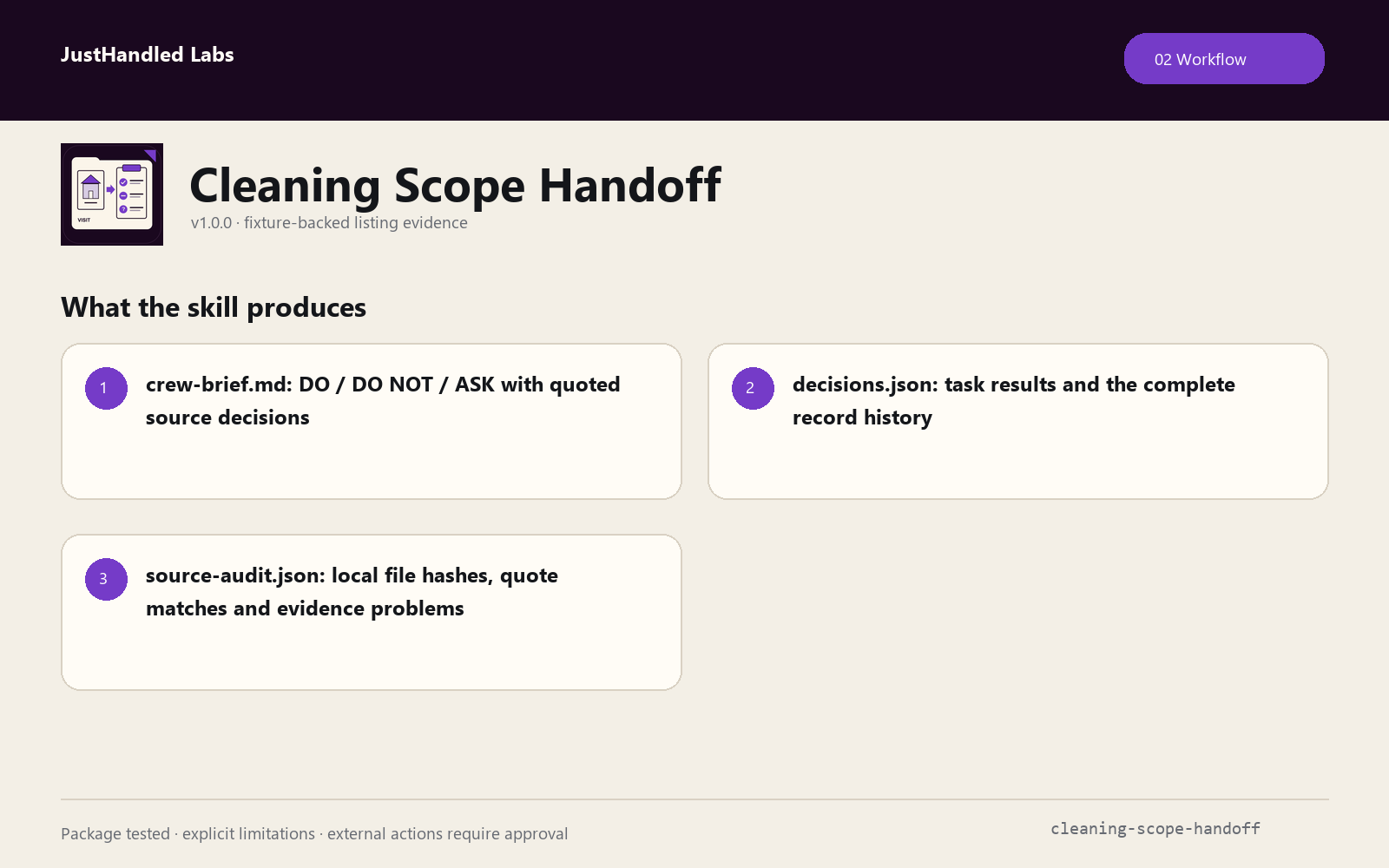 🧹 Cleaning Scope Handoff screenshot 2