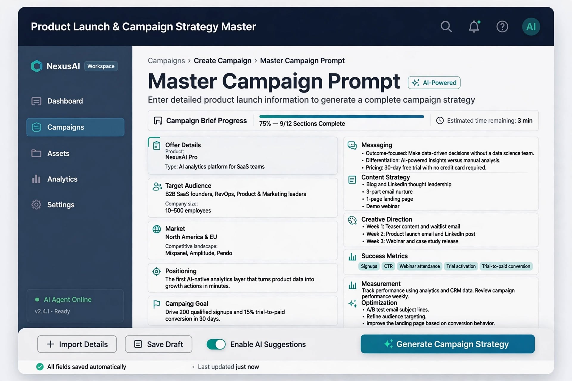 Product Launch & Campaign Strategy Master screenshot 5