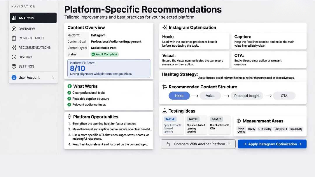 Social Media Content Audit & Optimization Master screenshot 3