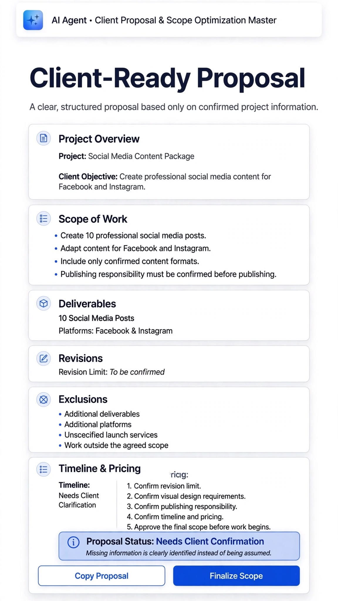 Client Proposal & Scope Optimization Master screenshot 2