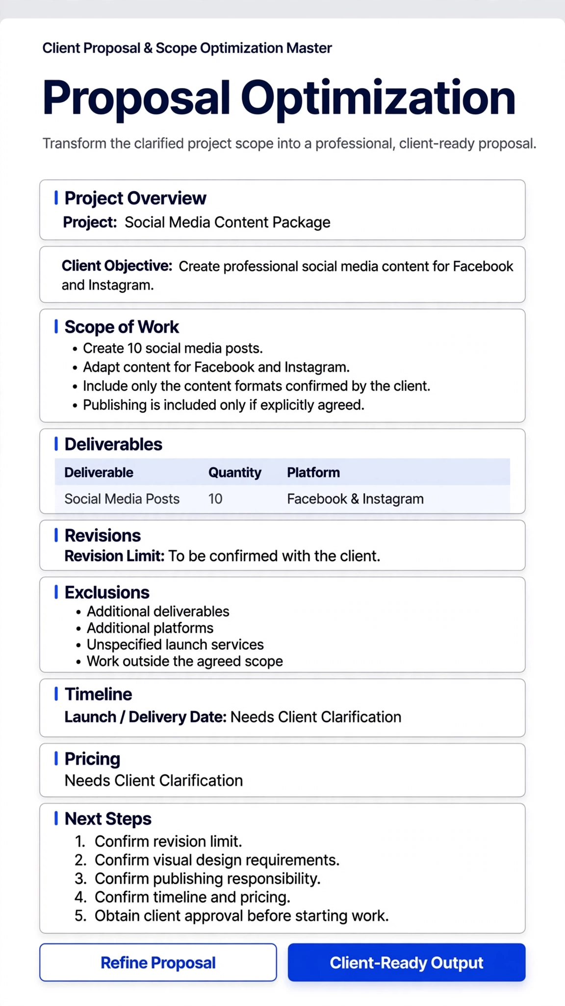 Client Proposal & Scope Optimization Master screenshot 4