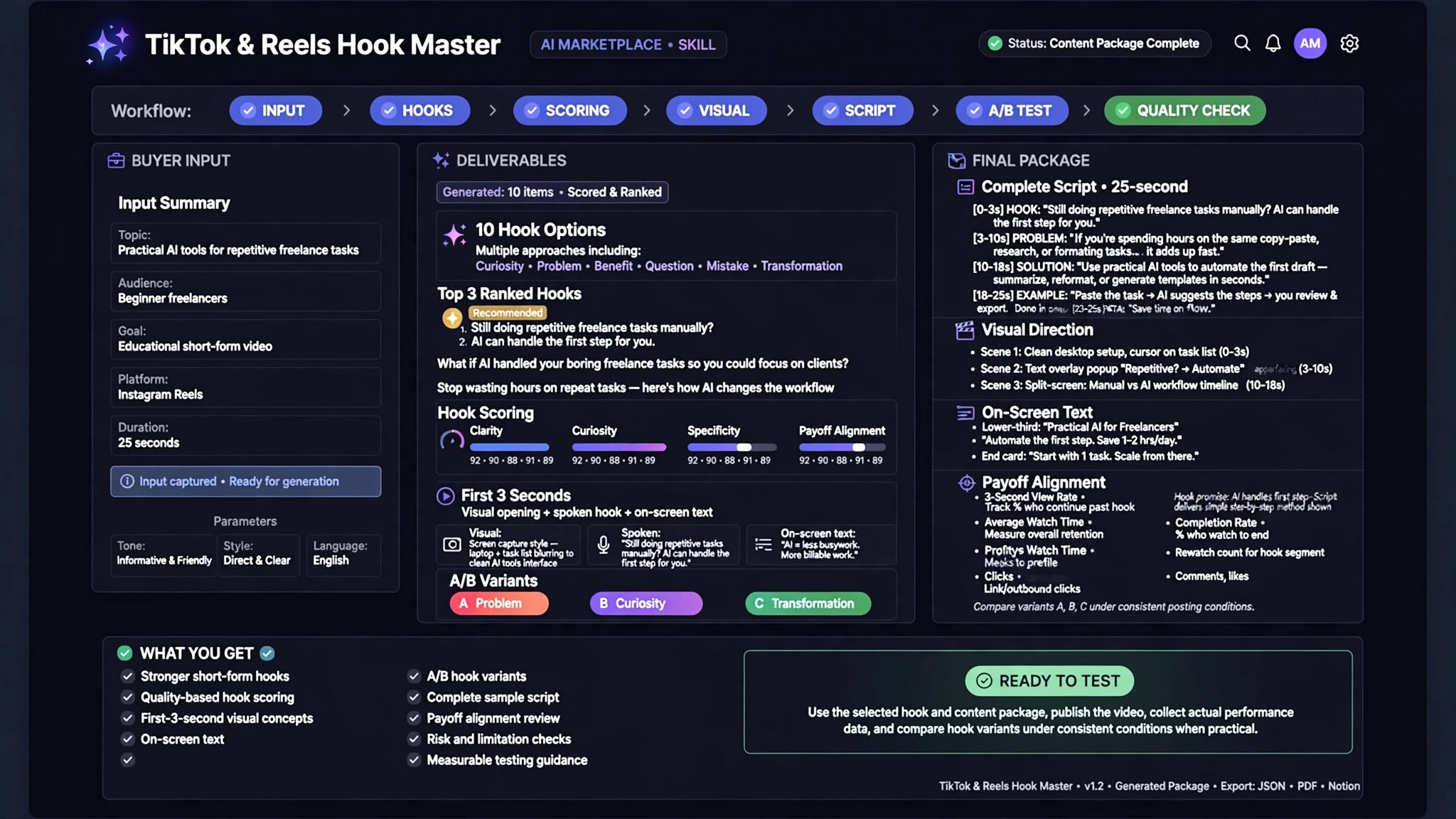 TikTok & Reels Hook Master preview