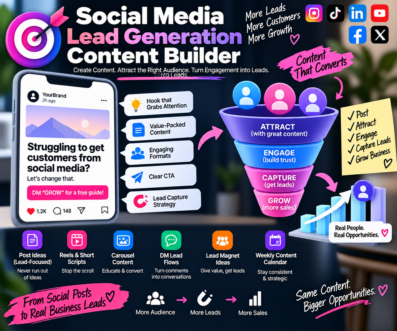 Social Media Lead Generation Content Builder preview