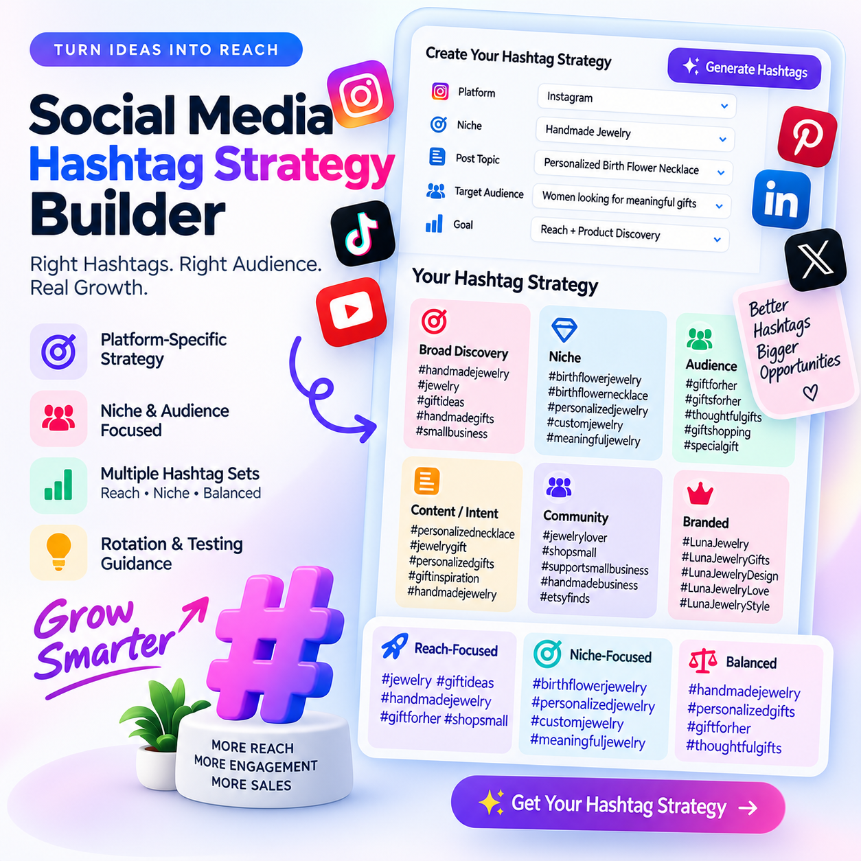 Social Media Hashtag Strategy Builder preview