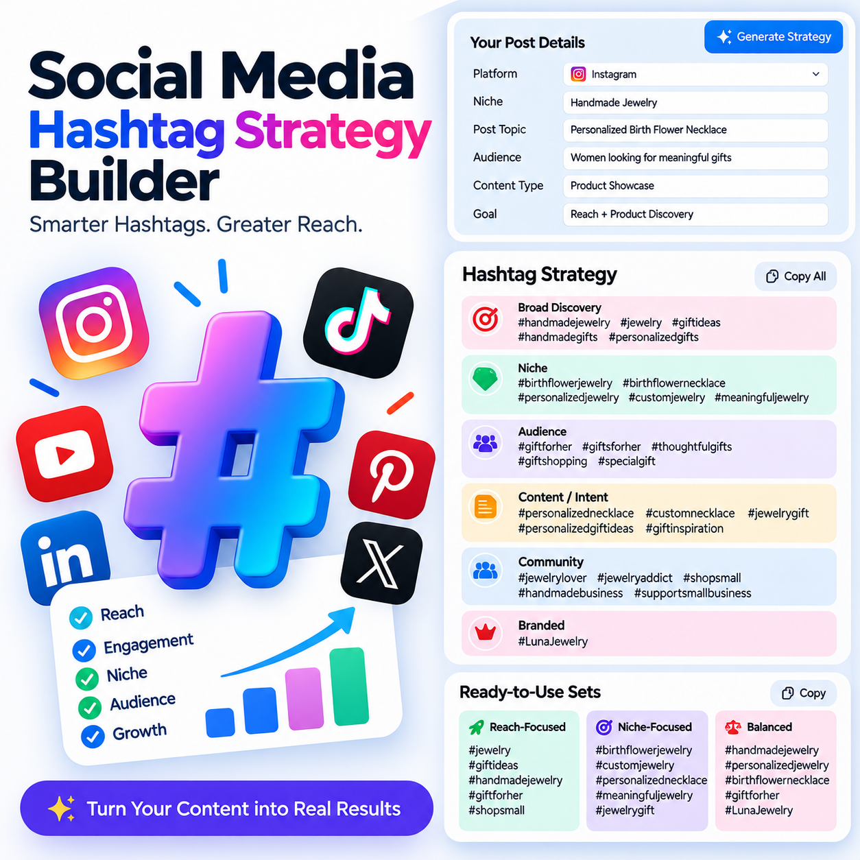 Social Media Hashtag Strategy Builder screenshot 2