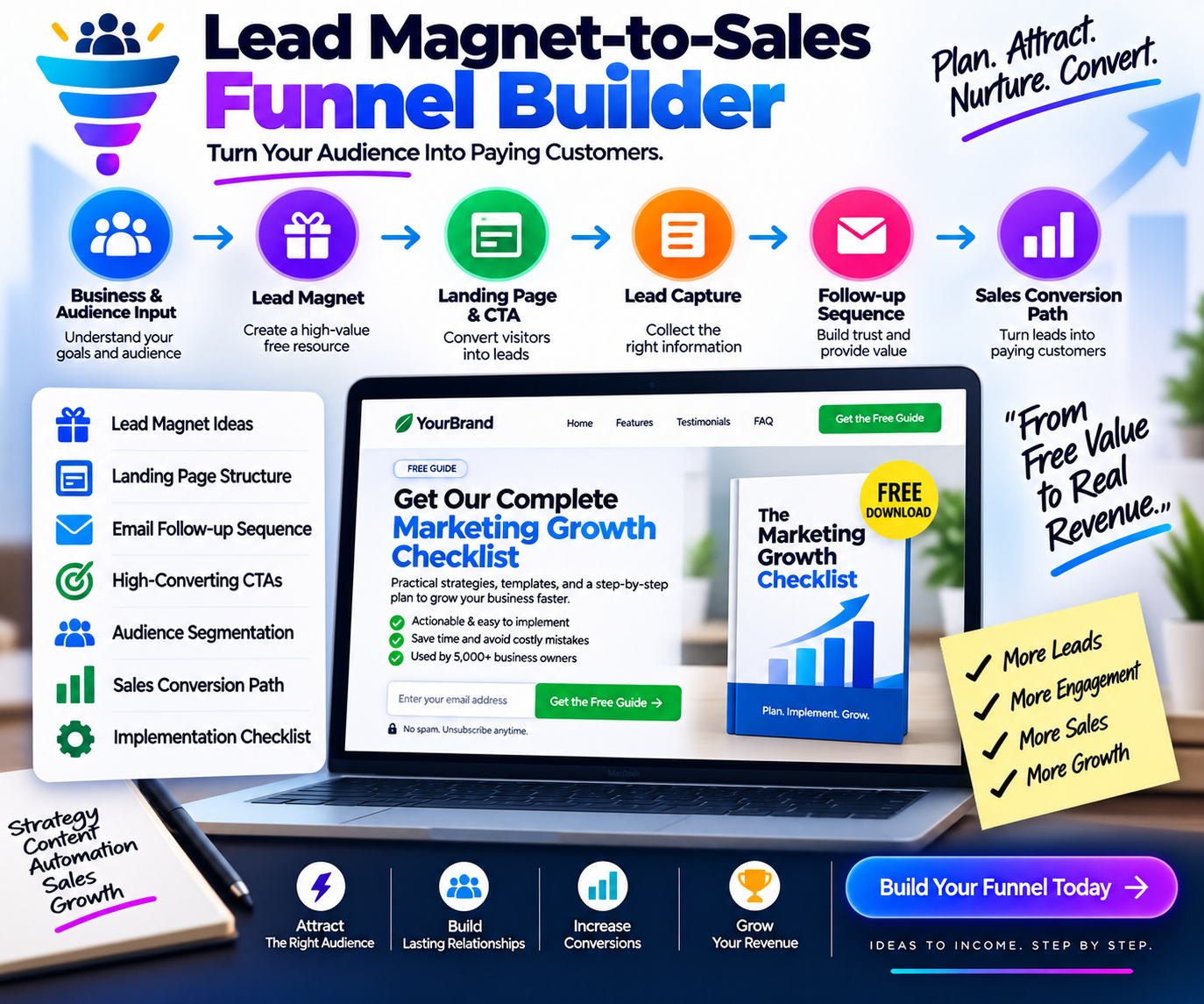 Lead Magnet-to-Sales Funnel Builder preview