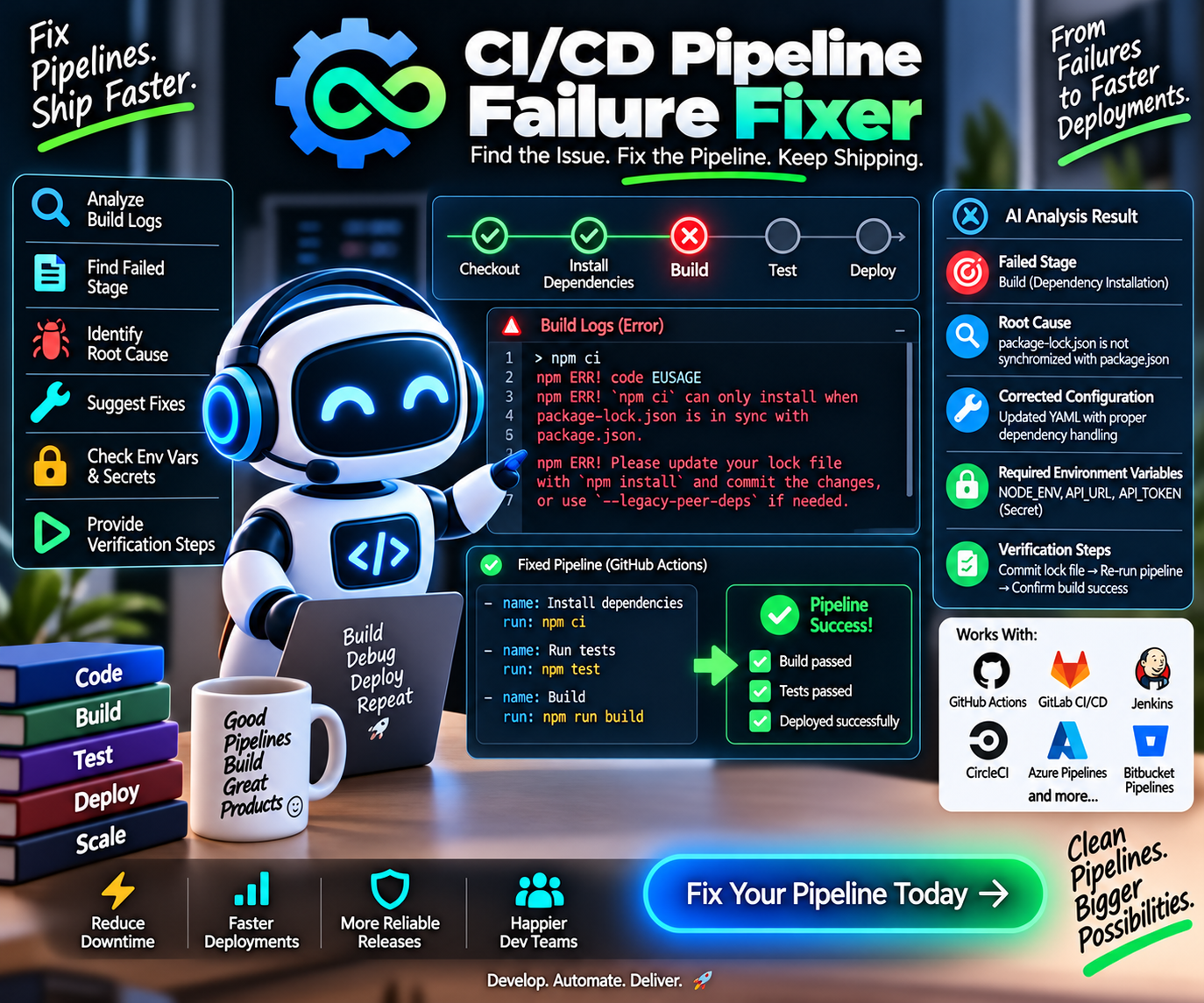 CI/CD Pipeline Failure Fixer preview