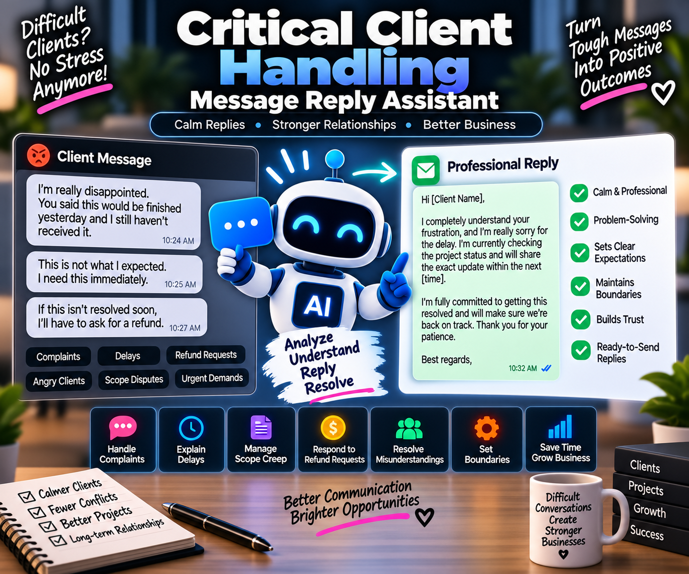Critical Client Handling Message Reply Skill preview