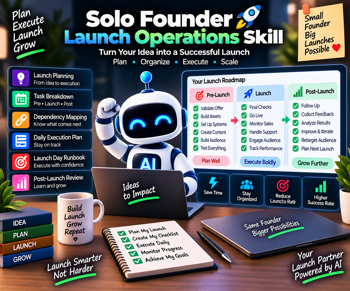 Solo Founder Launch Operations Skill preview