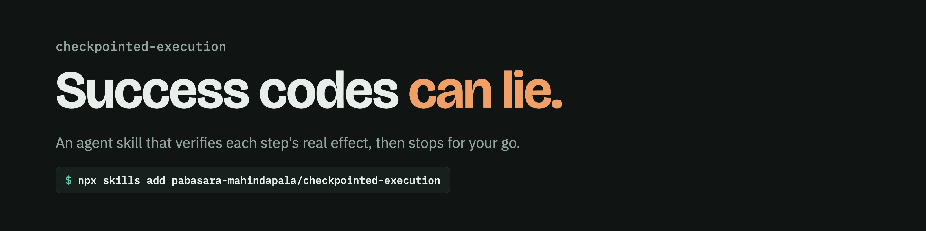 Checkpointed Execution preview