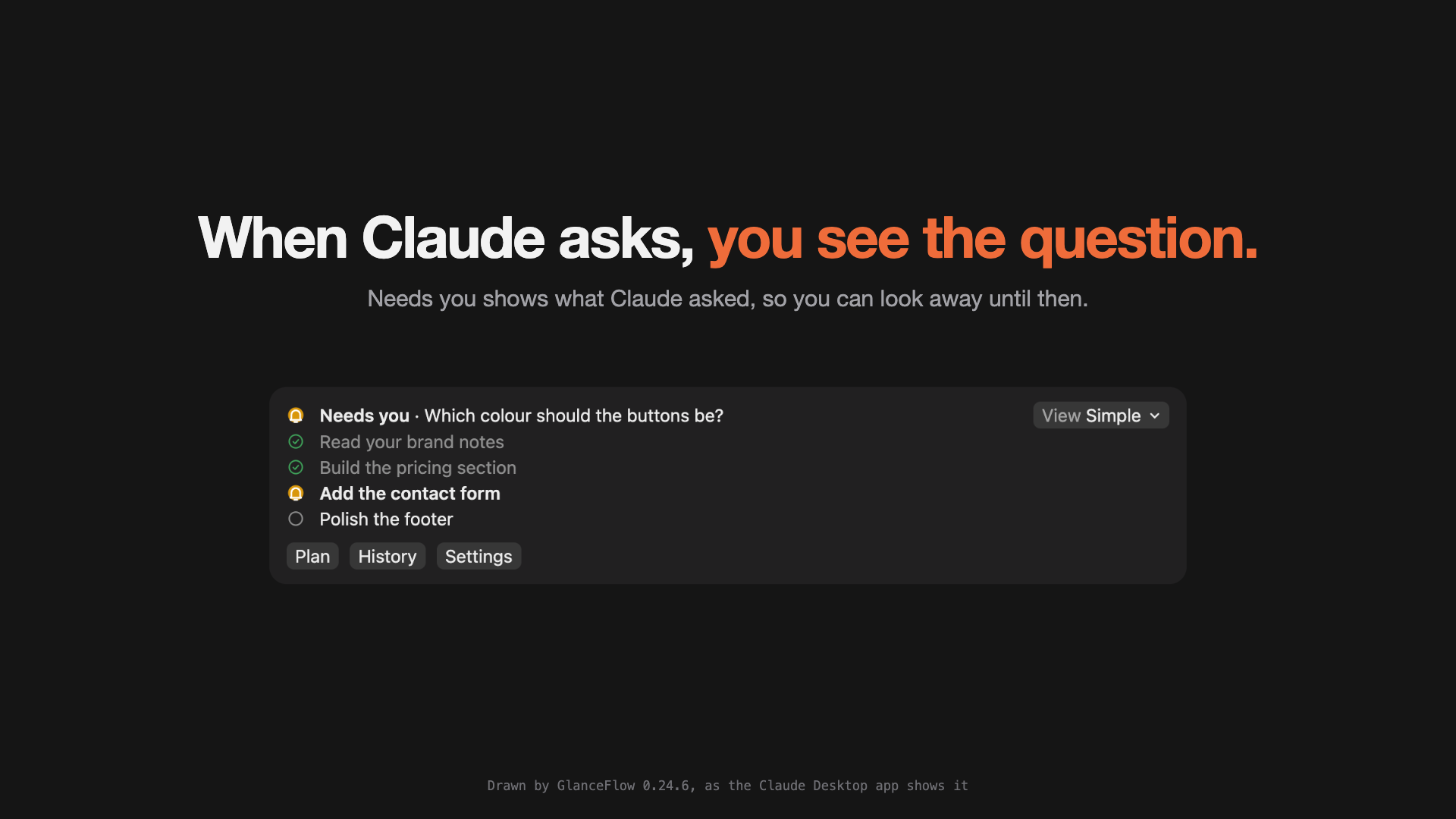 GlanceFlow: see what Claude Code is doing, at a glance screenshot 2