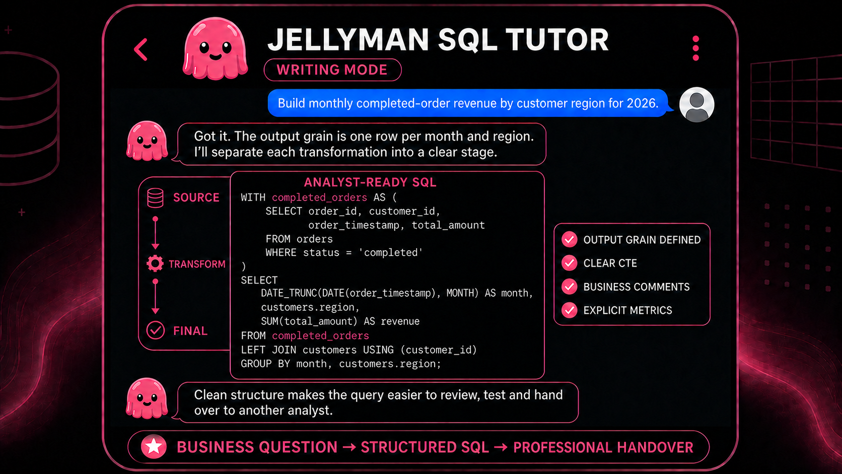 Jellyman SQL Tutor screenshot 3