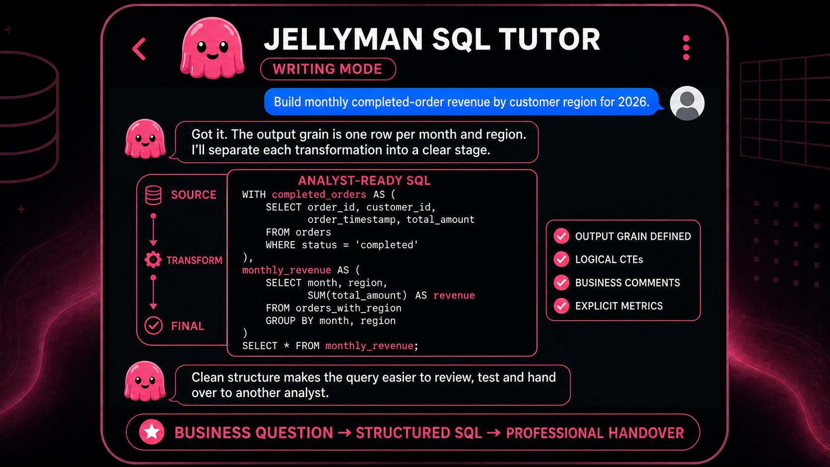 Jellyman SQL Tutor screenshot 4
