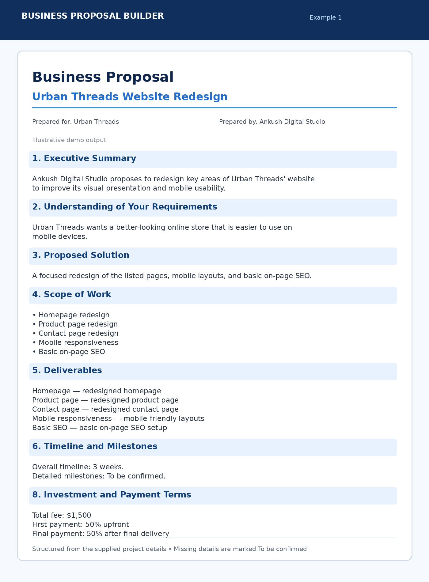 business proposal builder screenshot 3
