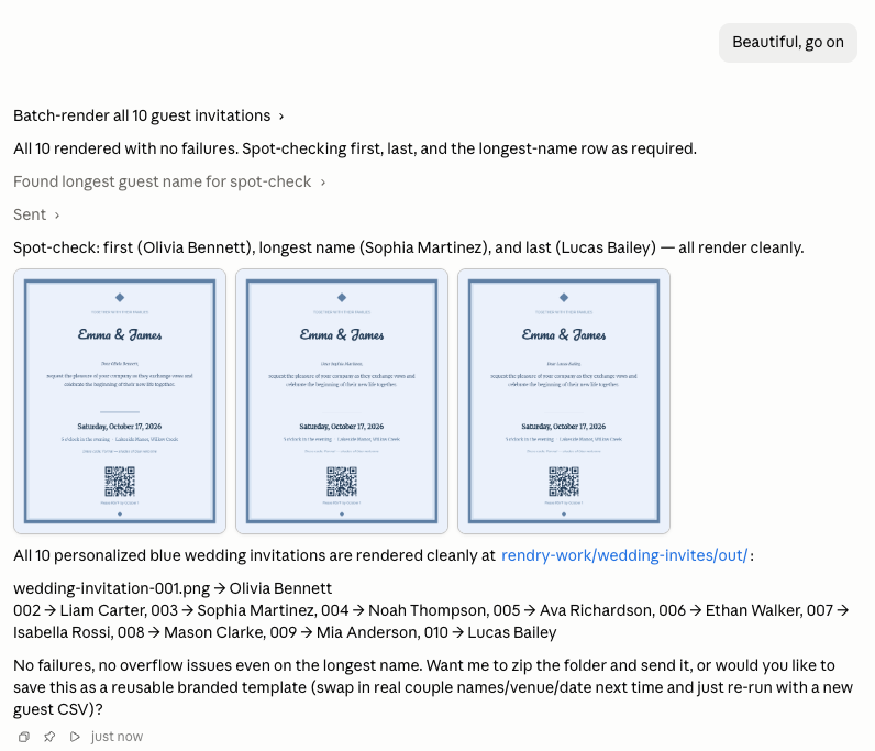 Rendry — Batch Product Cards & Marketing Images, Invitations screenshot 2