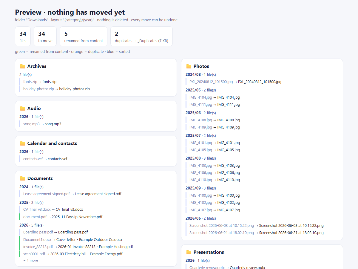 folder tidy preview