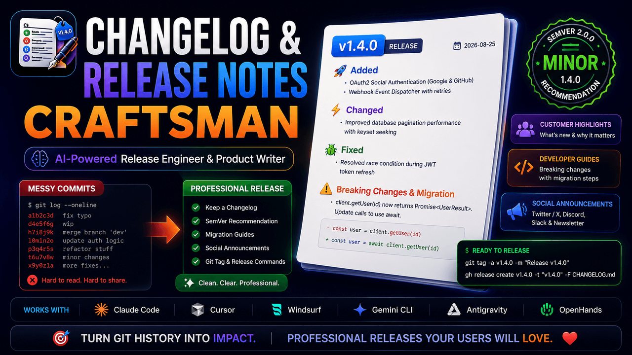 Changelog & Release Notes Craftsman preview
