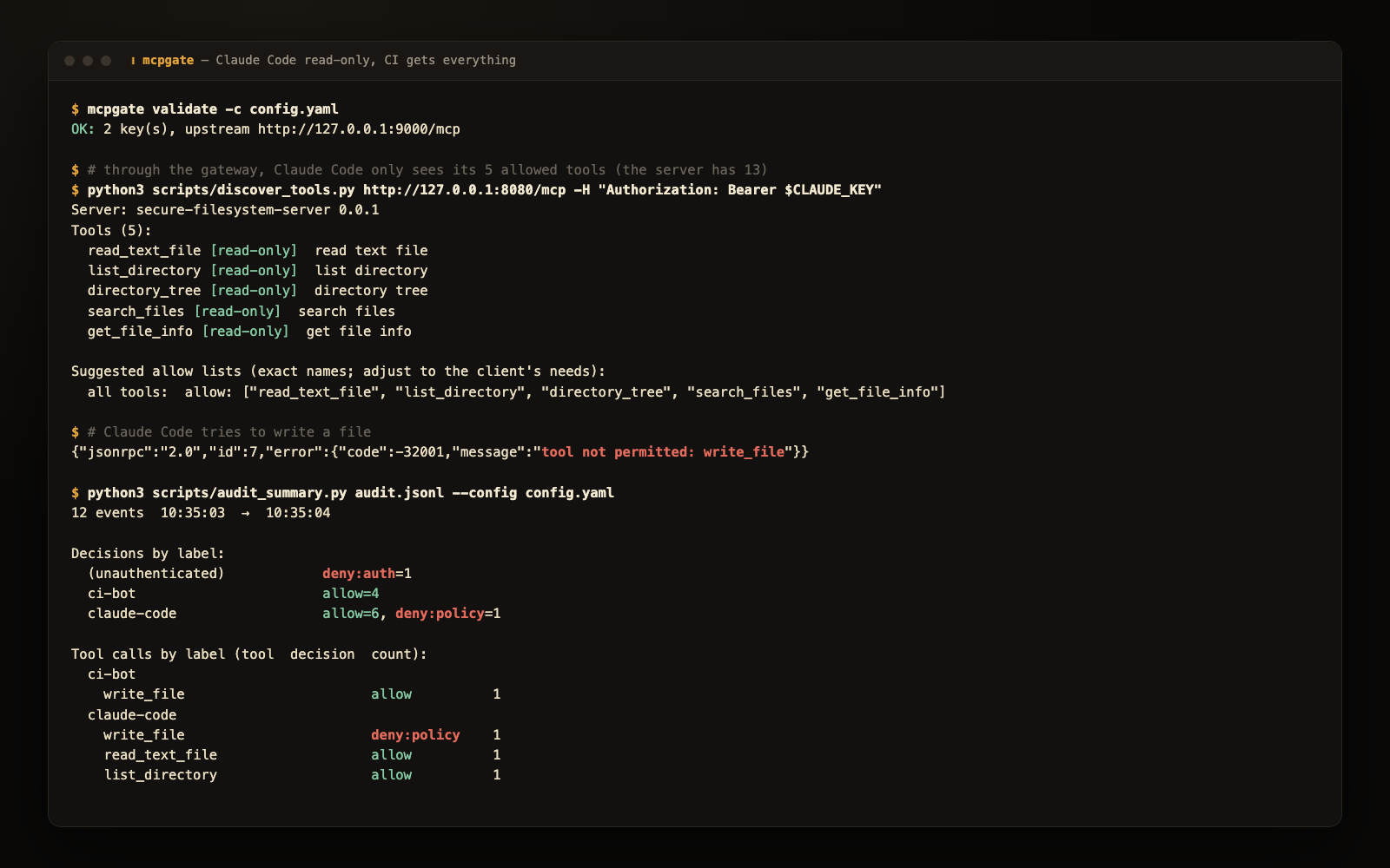 mcpgate: auth gateway for self-hosted MCP servers preview