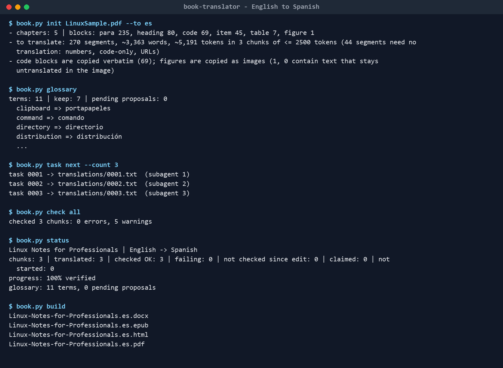 Whole-Book Translator, Any Language (PDF, EPUB, DOCX) screenshot 3