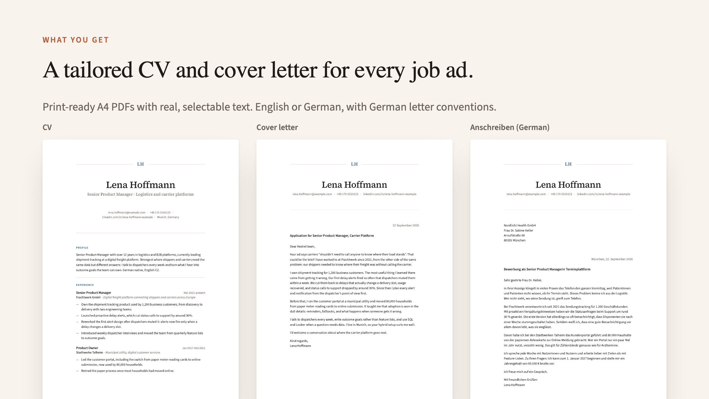 Apply Kit: Resume & Cover Letter Tailoring for Claude Code screenshot 3
