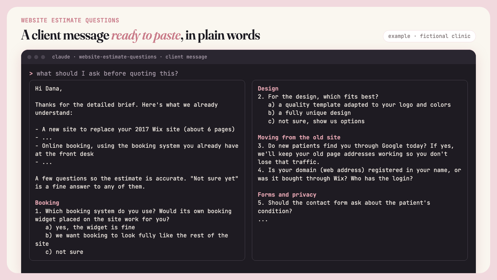 Website Estimate Questions: Ask Before You Quote screenshot 2