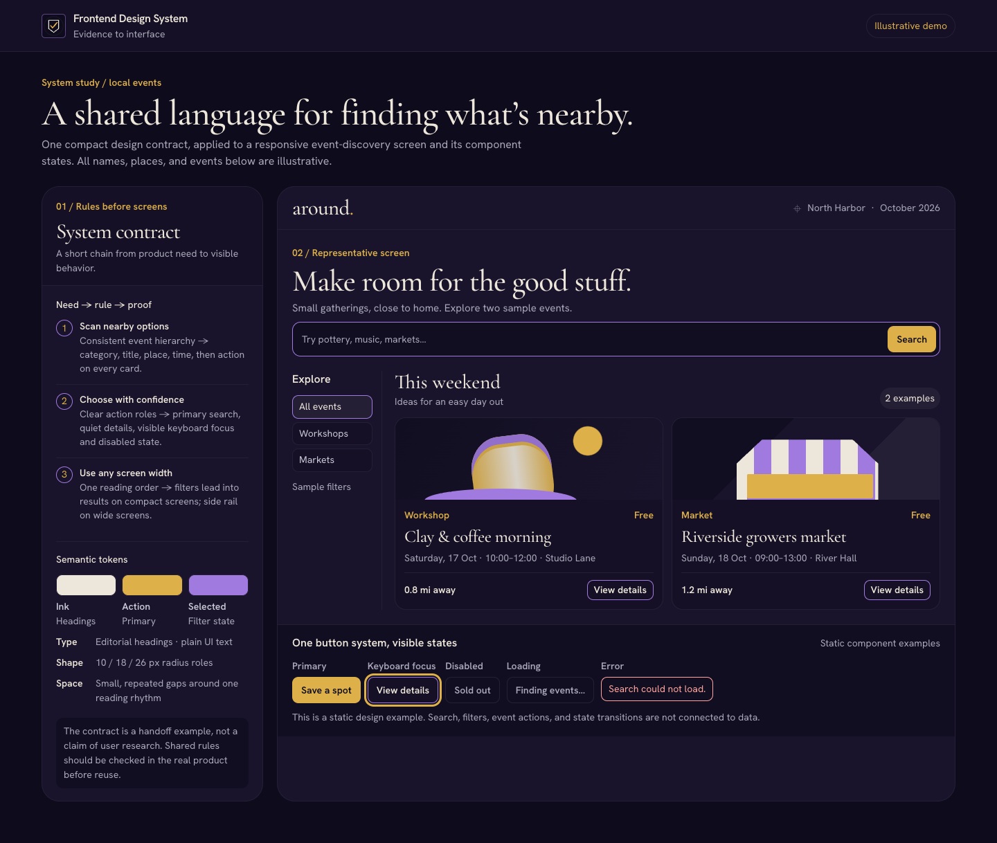 Frontend UI Design System — Tokens, Components & QA screenshot 2