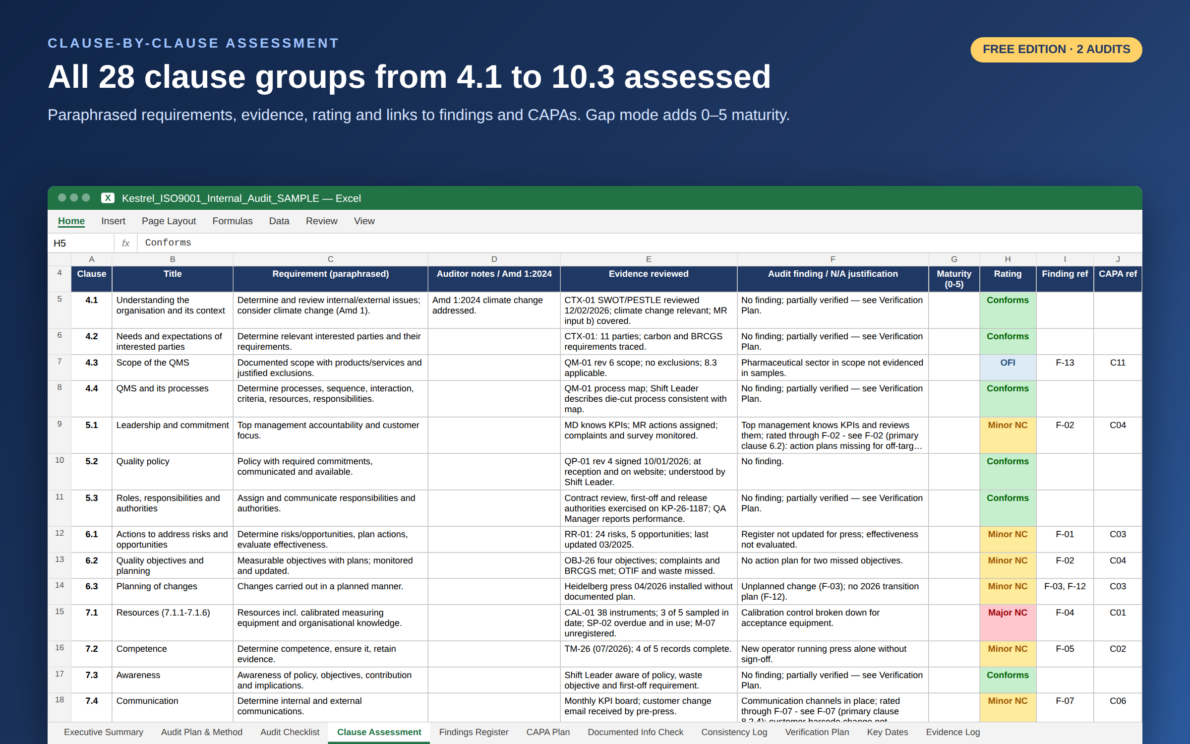 ISO 9001:2015 Internal Audit (Free) screenshot 2
