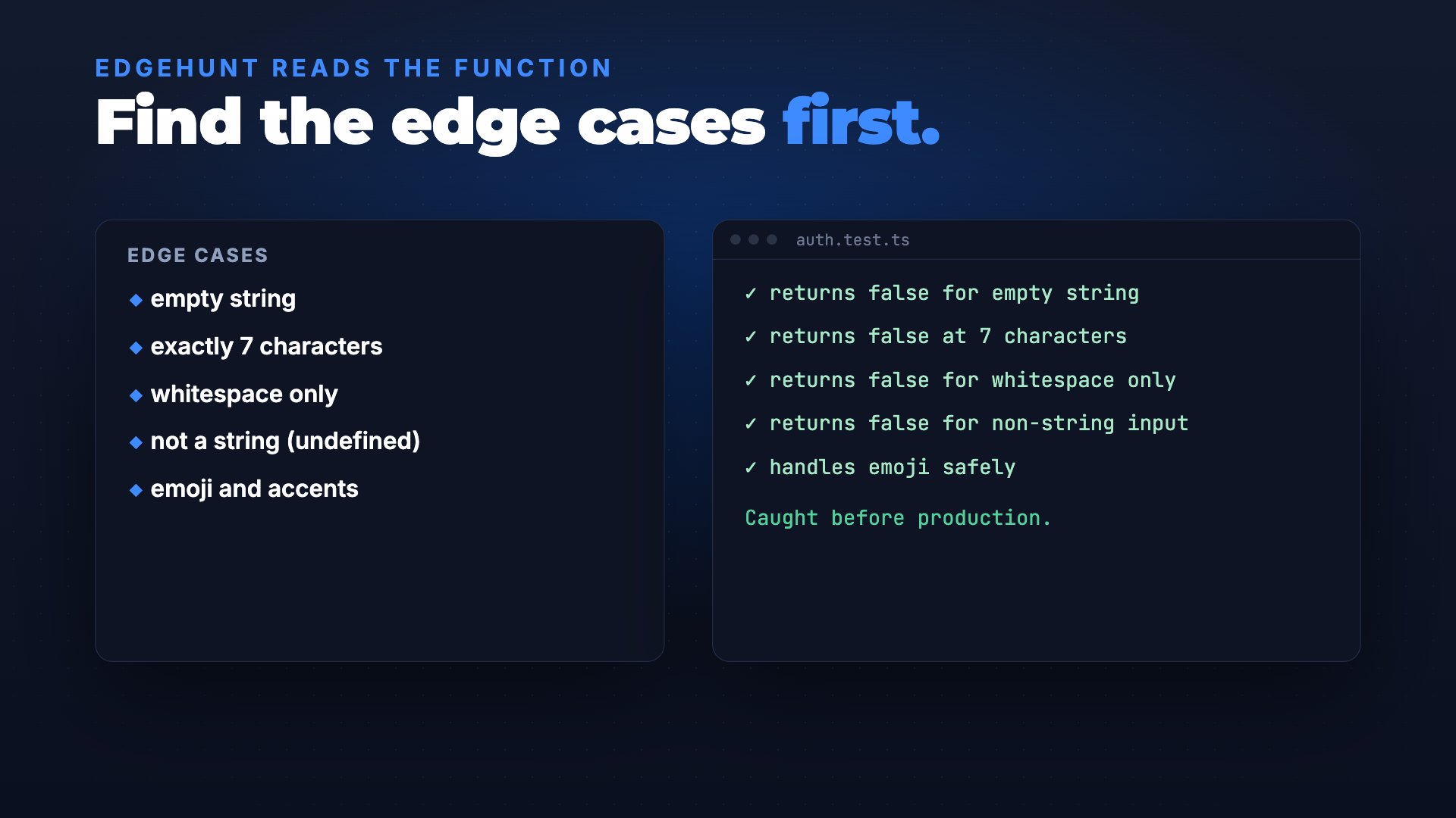 Edgehunt: tests that find the edge cases screenshot 2