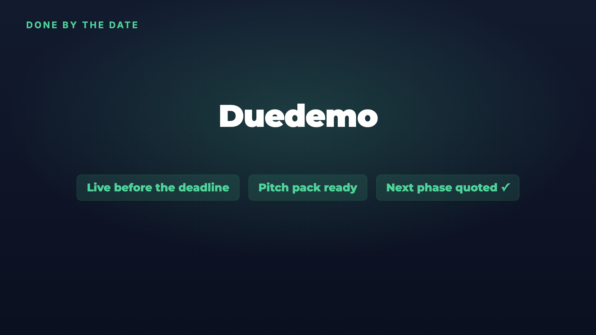 Duedemo: A live demo and pitch pack before the deadline screenshot 4