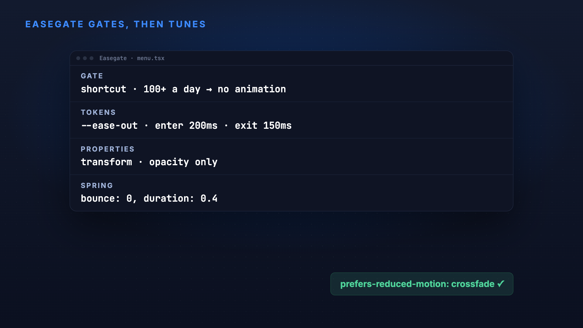 Easegate: Web motion that feels physical, not cheap screenshot 3