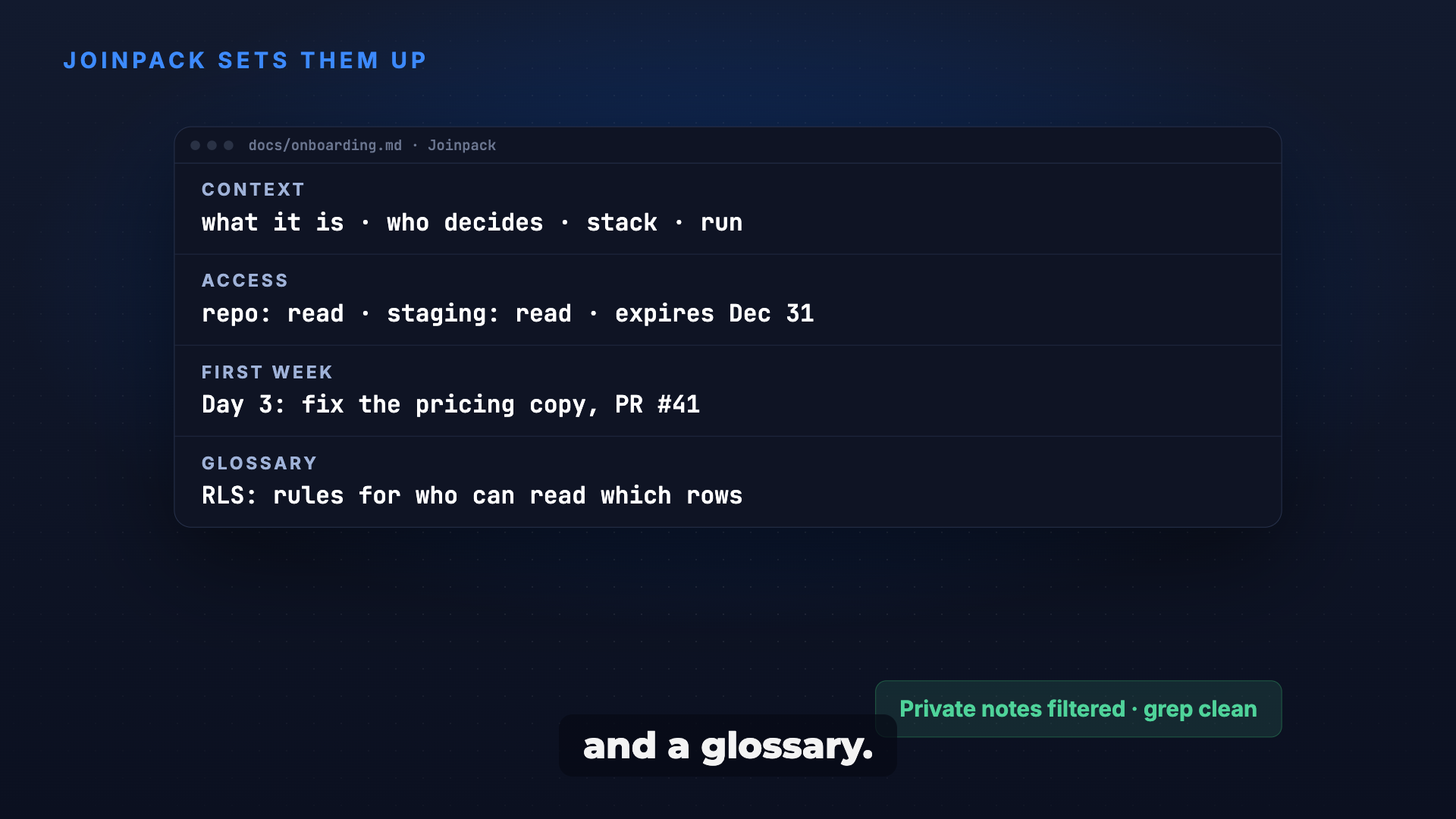 Joinpack: new teammates productive from week one screenshot 3