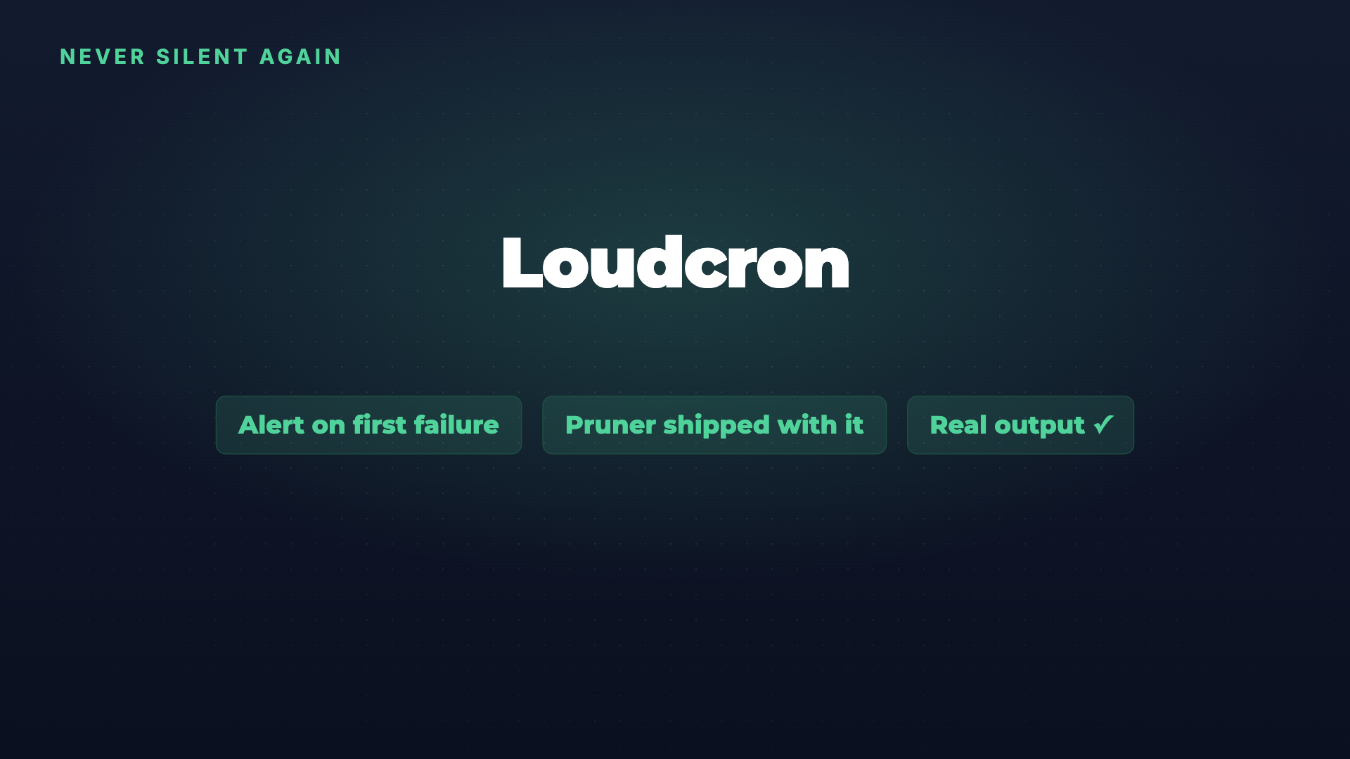 Loudcron: Scheduled jobs that cannot fail in silence screenshot 4