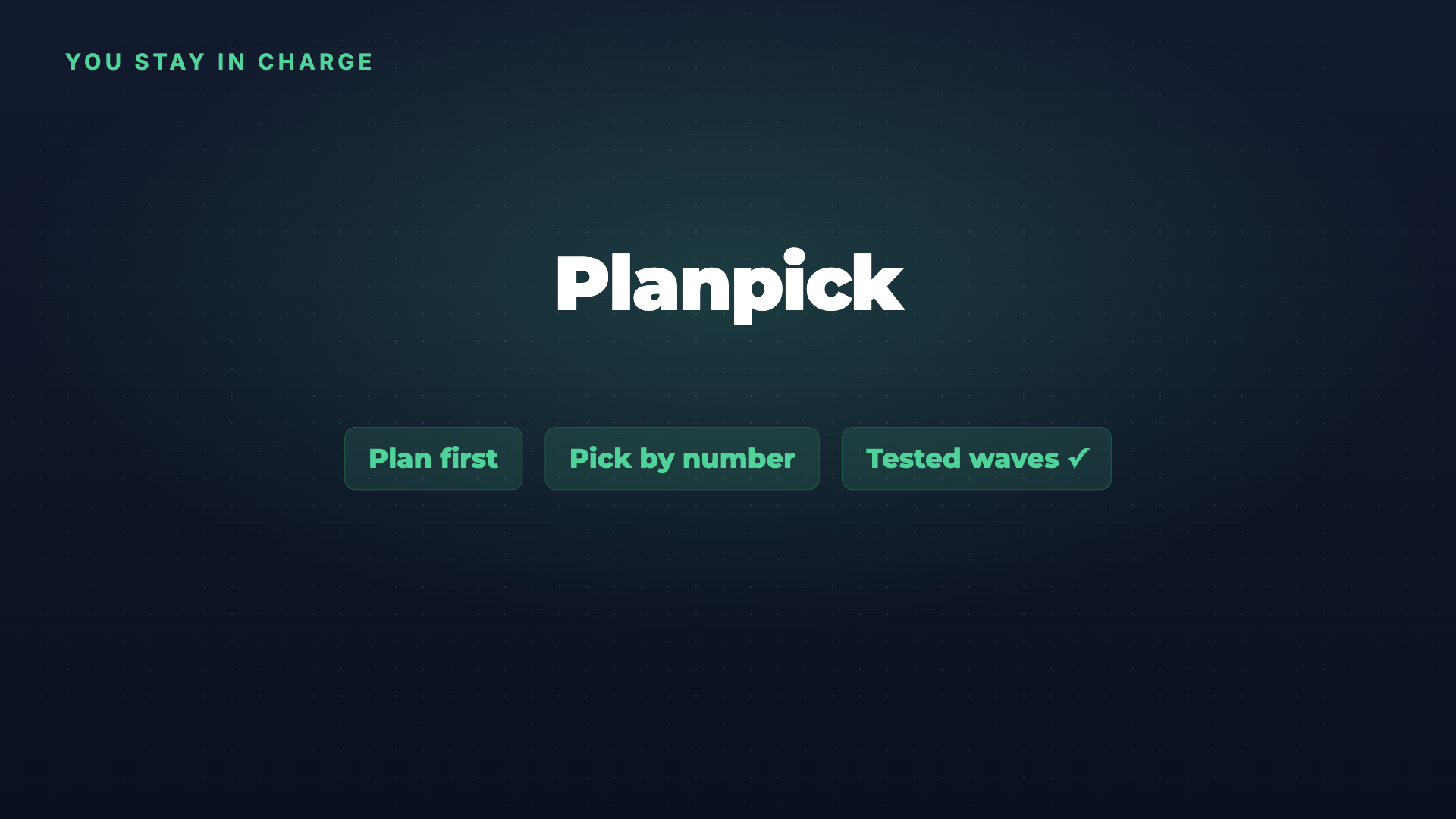 Planpick: one plan, pick by number, ship in waves screenshot 4