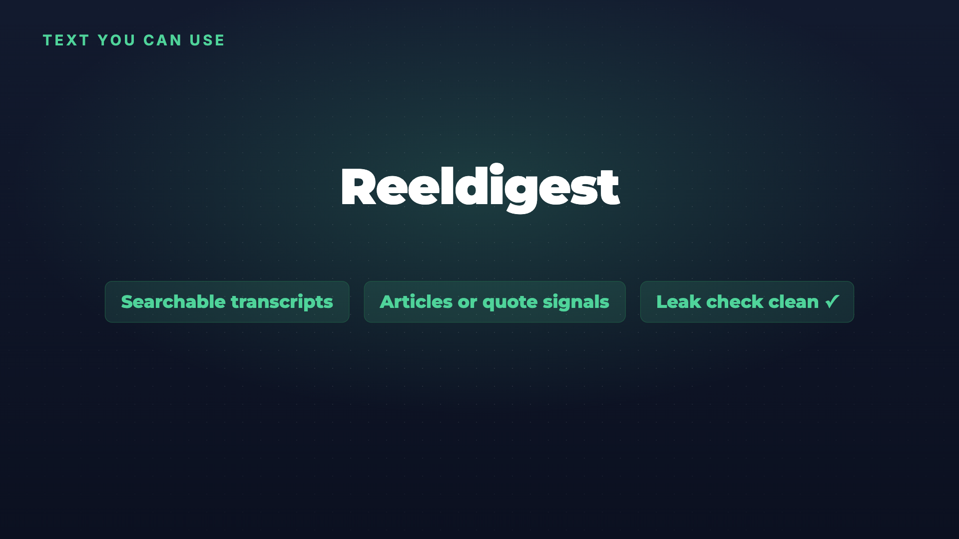 Reeldigest: Videos into clean, searchable transcripts screenshot 4