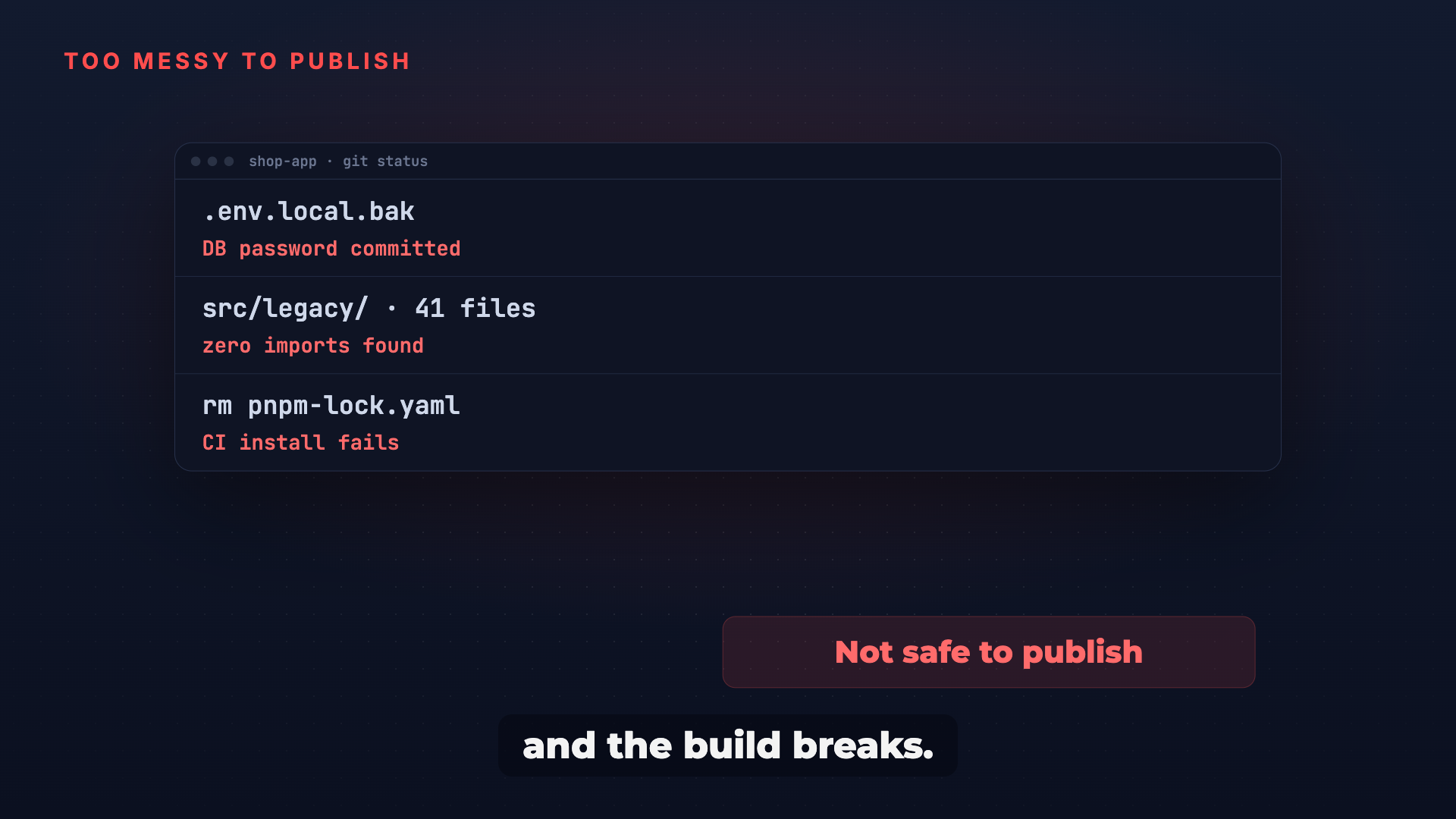 Repotidy: A clean repo before you publish or hand over screenshot 2