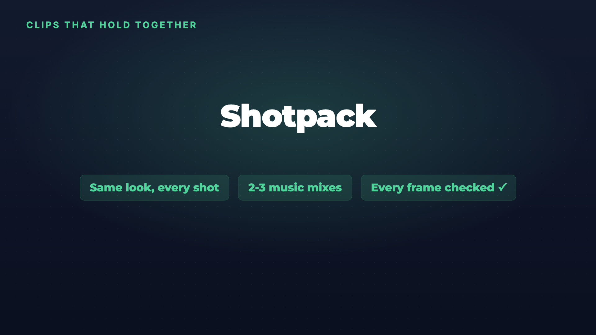Shotpack: AI video shots that keep the same look screenshot 4
