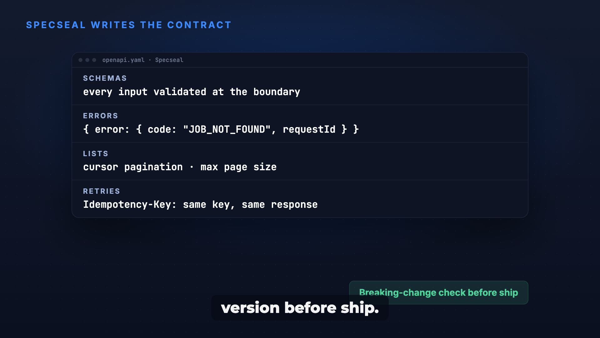 Specseal: Agree the API contract before you build it screenshot 3
