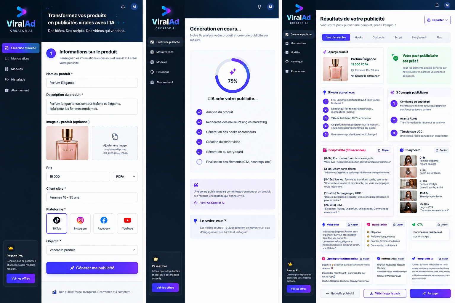 viral ad creator ai screenshot 2