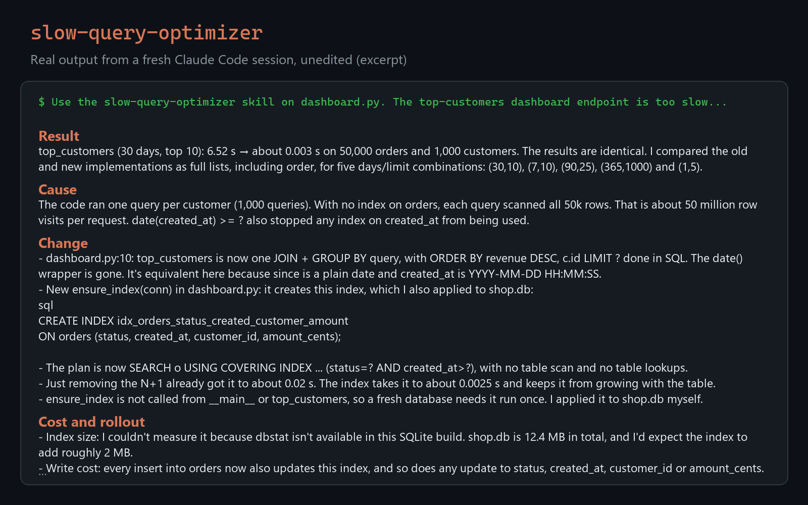 Slow Query Optimizer: Plan-Proven SQL Fixes preview
